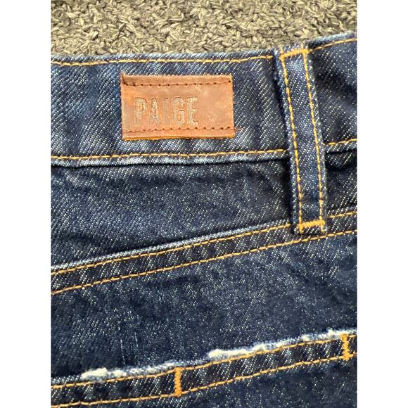 Paige Womens Blue Denim 5-Buttons Raw Hem Distressed Jeans Shorts Size 27 - Picture 5 of 7